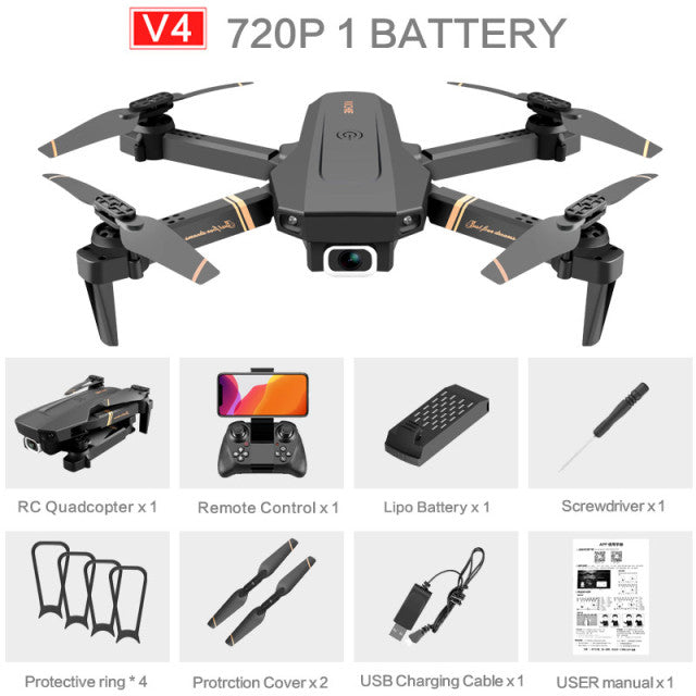 V4 Rc Drone 4k HD Wide Angle Camera