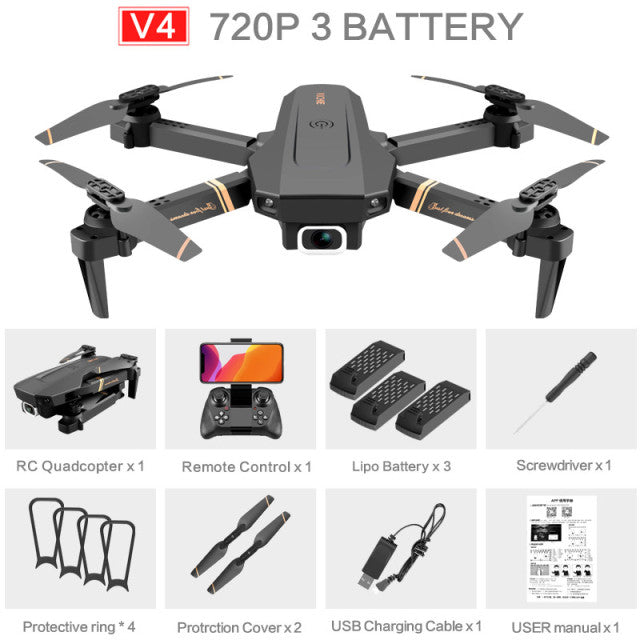 V4 Rc Drone 4k HD Wide Angle Camera